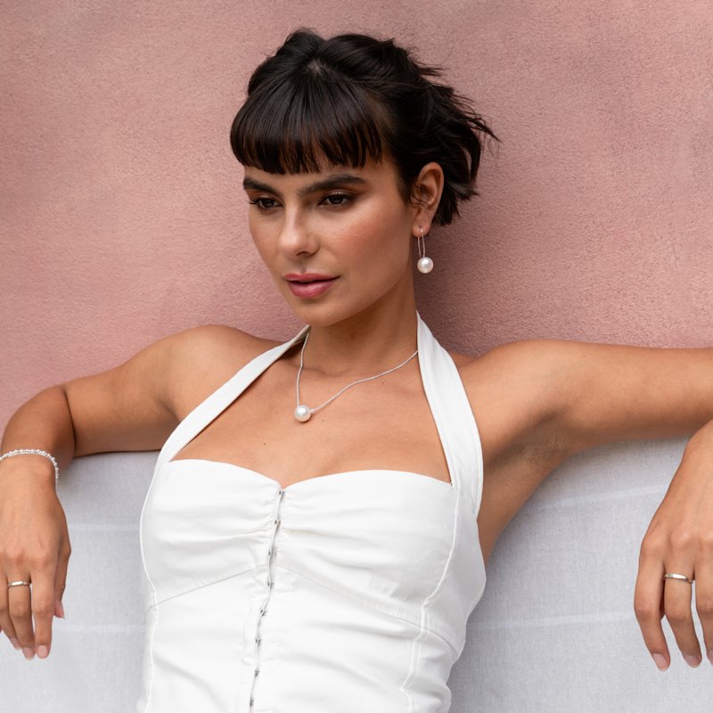 Timeless Long White Freshwater Pearl Earrings In Vermeil Dower