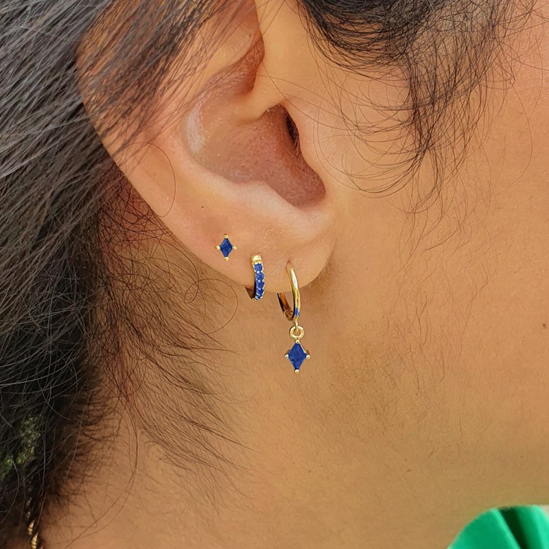 Thumbnail of Tiny Sapphire Stud September Birthstone Earrings image