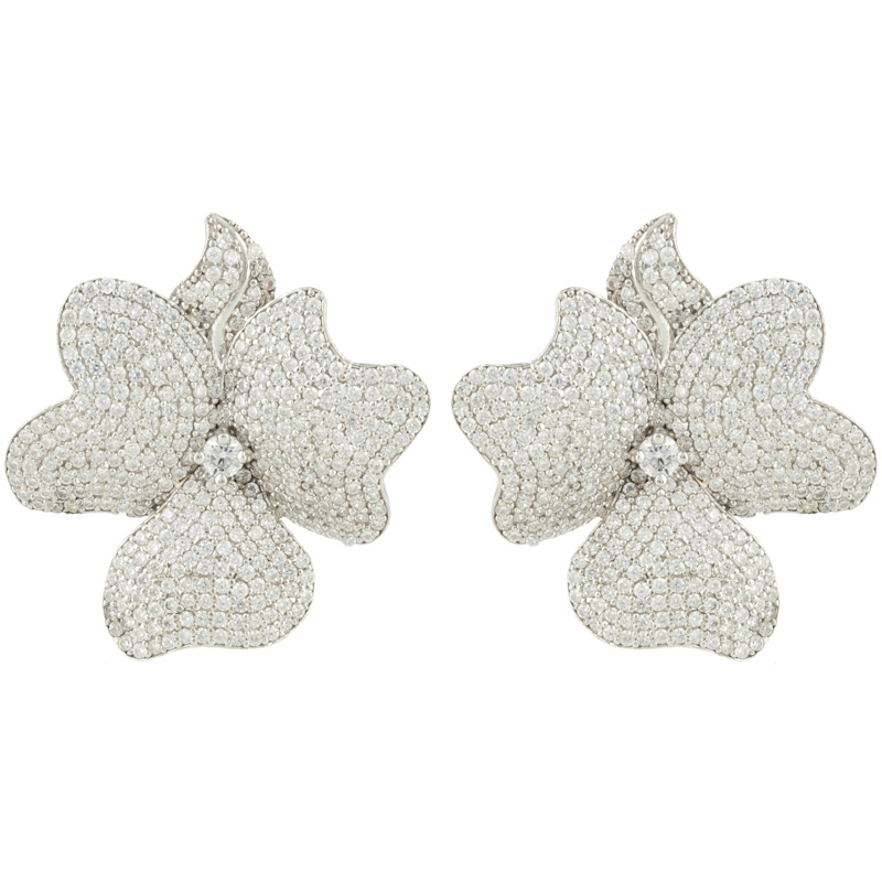Thumbnail of Flower Large Stud Earrings Silver image