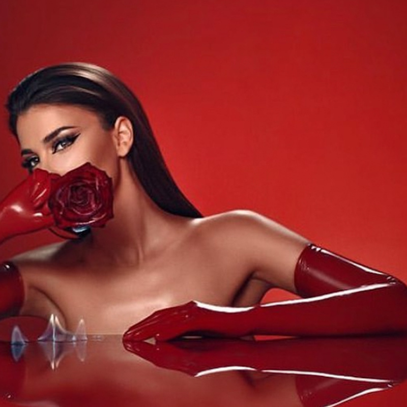 Thumbnail of Latex Opera Gloves -  Red image
