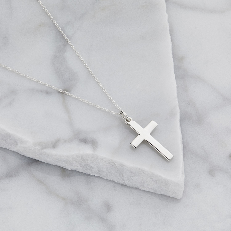 Thumbnail of Sterling Silver Cross Charm Necklace image