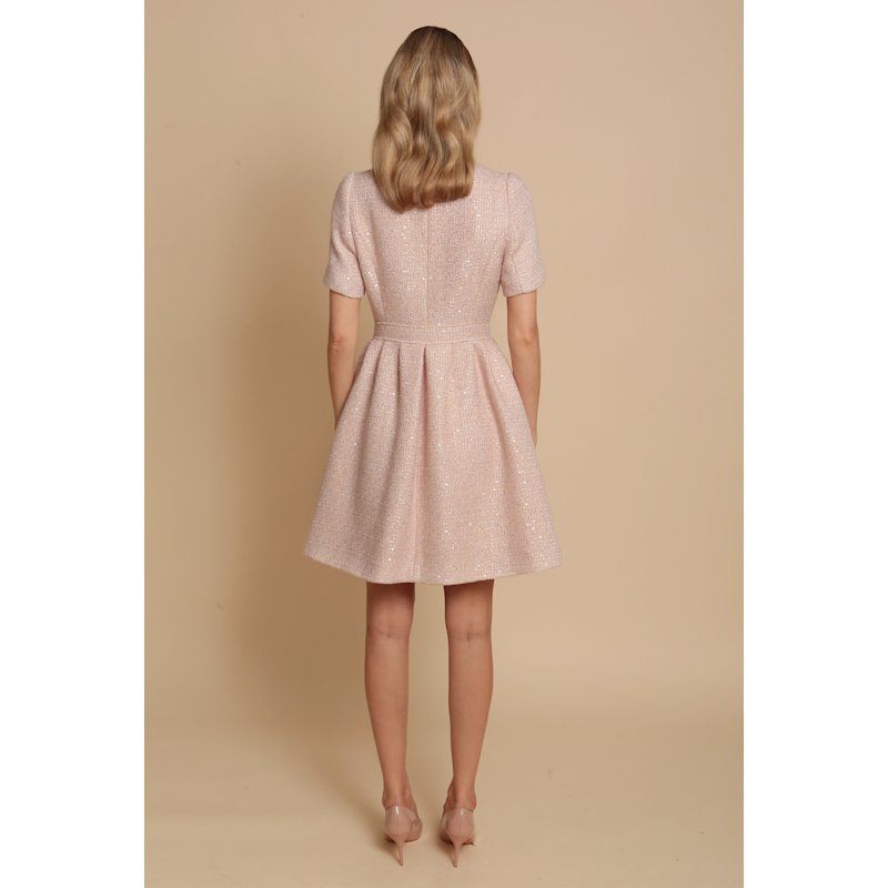 Thumbnail of 'Golden Age' Wool Tweed Dress Coat In Rosa image