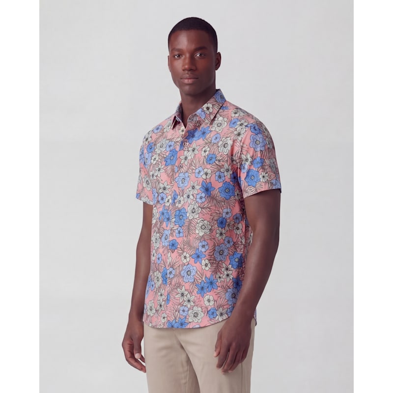 Thumbnail of Todd Tropical Mix Coral Mens Knit Shirt image