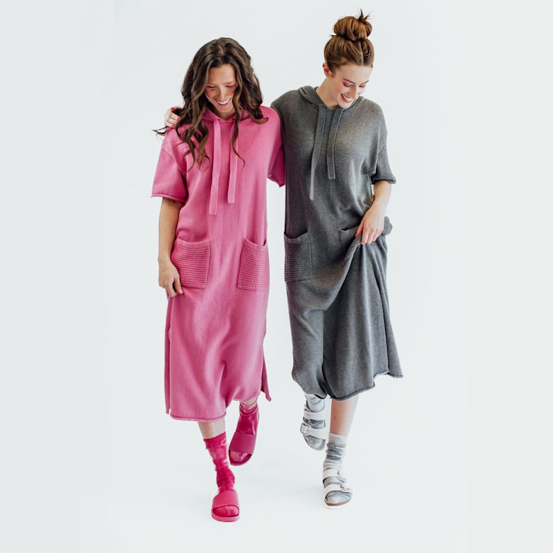 Thumbnail of Cotton Hoodie Dress - Bubblegum Pink image
