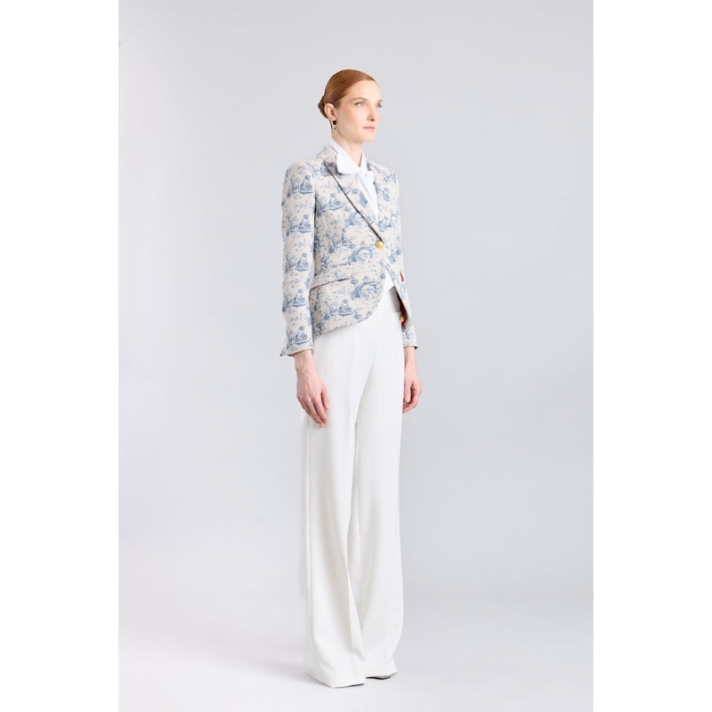 Thumbnail of Blue Printed Tailored Blazer Toile The Jouy image