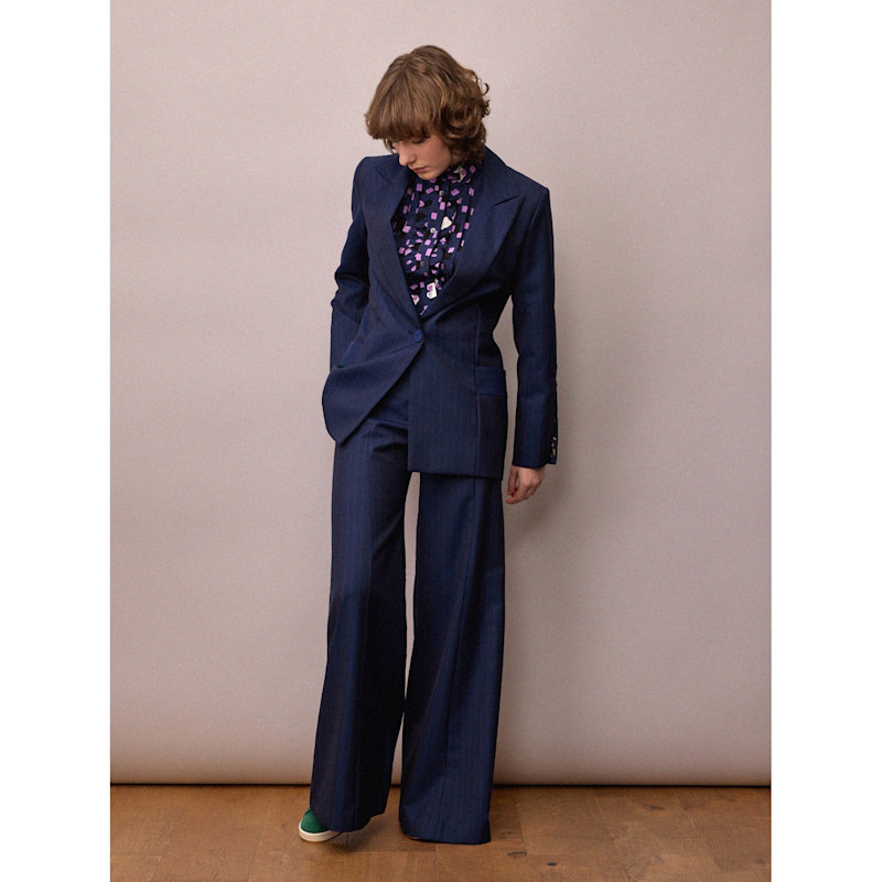 Thumbnail of Toni Suit Jacket / Navy & Red Pinstripe Italian Wool image