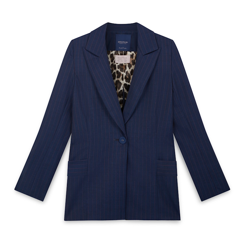 Thumbnail of Toni Suit Jacket / Navy & Red Pinstripe Italian Wool image