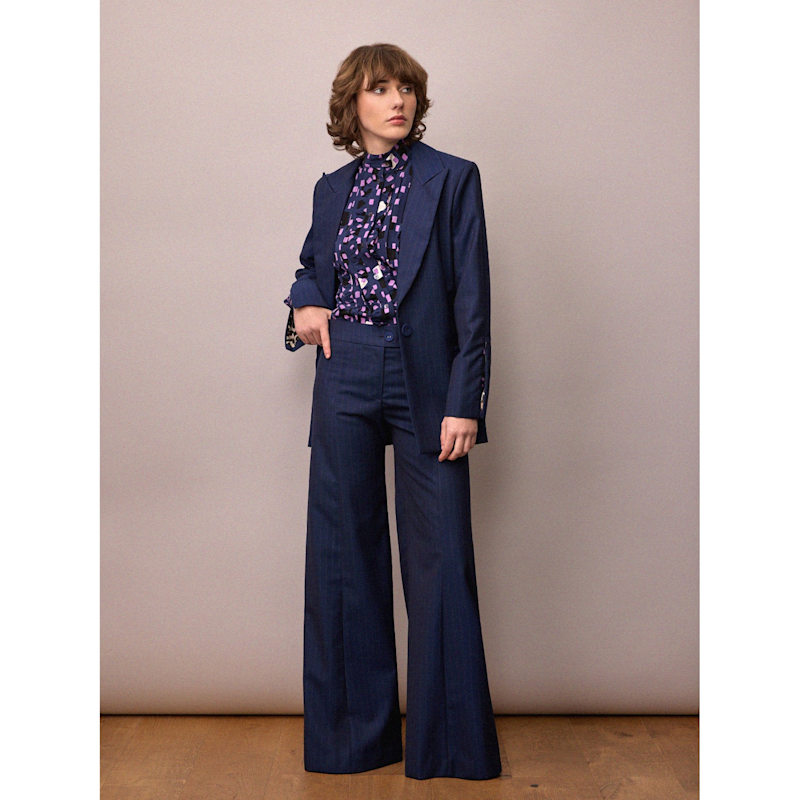 Thumbnail of Toni Suit Jacket / Navy & Red Pinstripe Italian Wool image