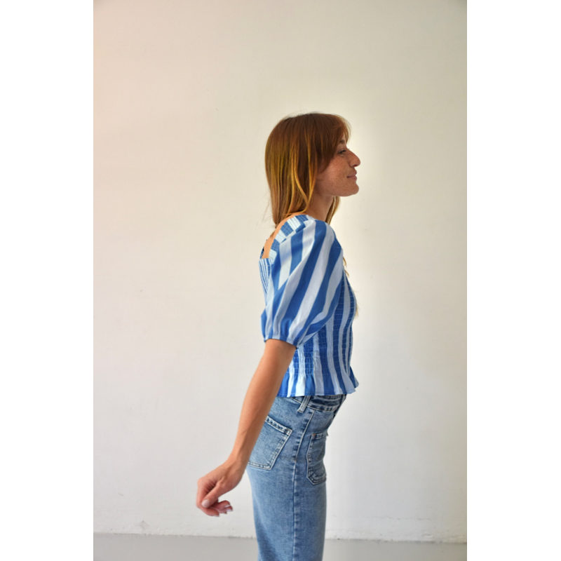 Thumbnail of Beth Blue Striped Top image