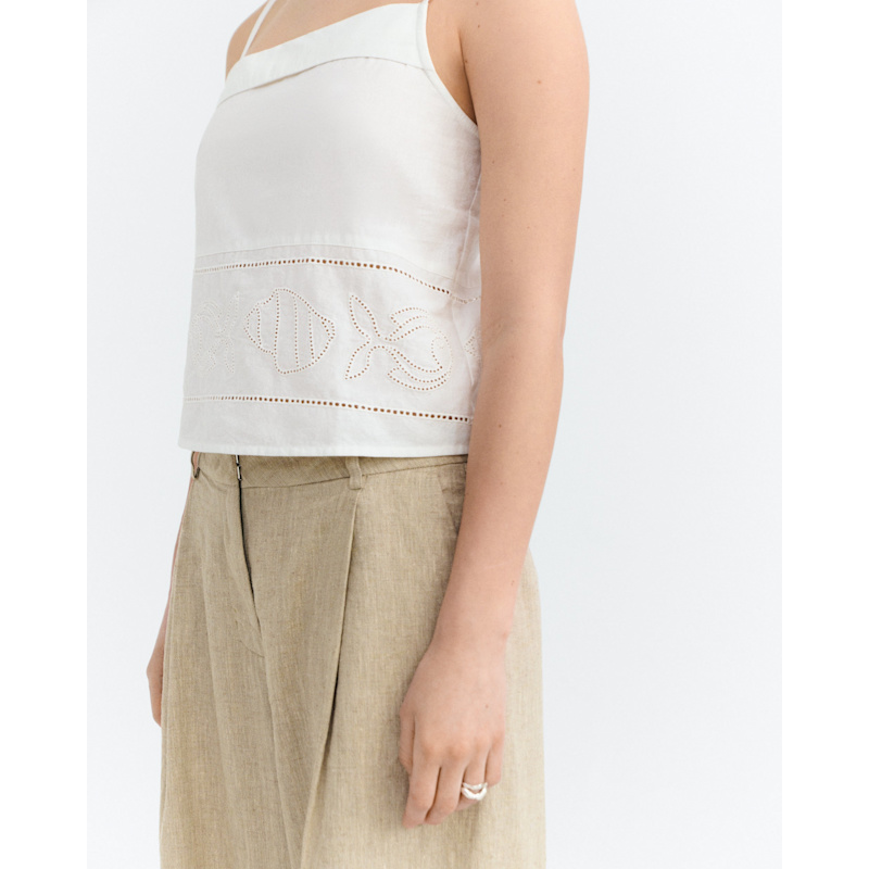 Thumbnail of Raida White Embroidered Top image