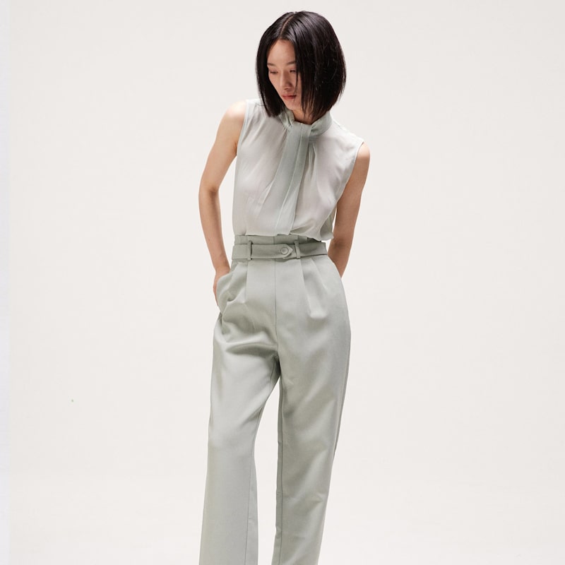 Thumbnail of Draped Sleeveless Top- Light Mint image