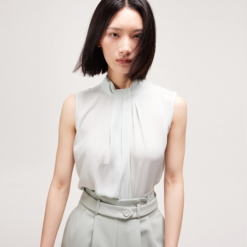 Thumbnail of Draped Sleeveless Top- Light Mint image
