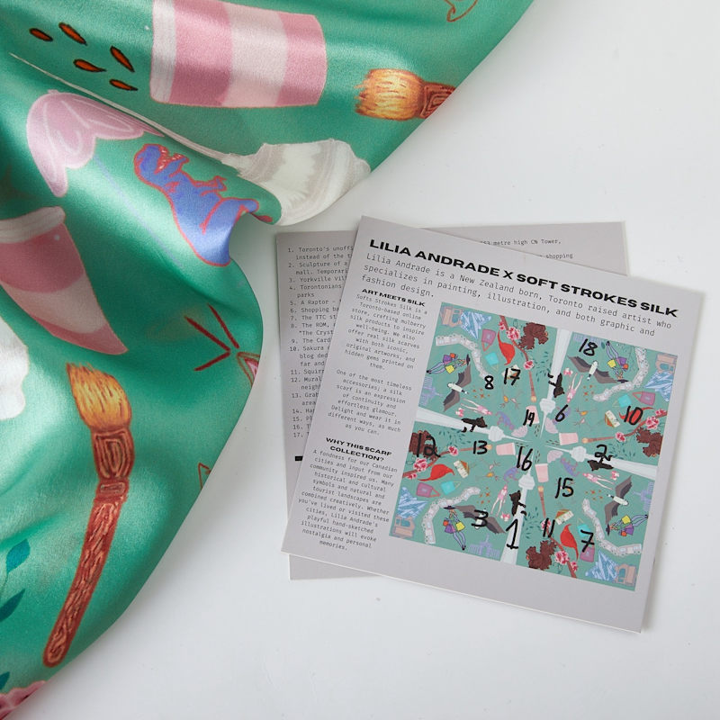 Thumbnail of Toronto Pure Silk Large Square Scarf | Original Artwork | Canadian Scarves Collection image