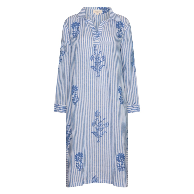 blue dress coat mens Nautical Shirt Dress — Blue Stripe Seersucker