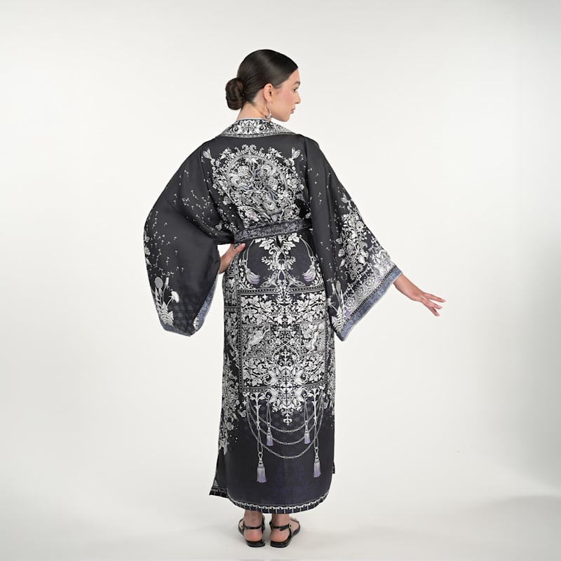 Thumbnail of Tree Of Life Silk Robe In Green image
