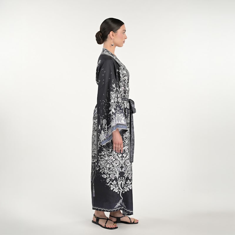 Thumbnail of Tree Of Life Silk Robe In Green image