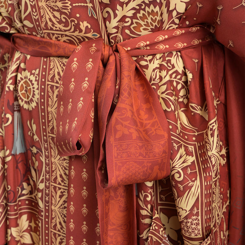 Thumbnail of Tree Of Life Silk Robe In Rust image