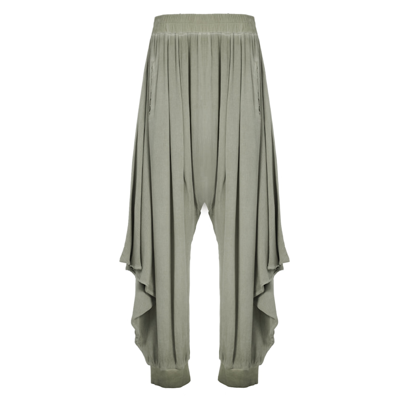 Thumbnail of Tri Salvar Khaki Green - Boho Men Harem Pants image