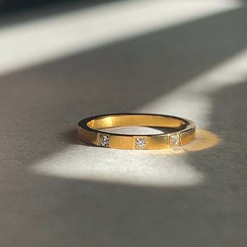 Thumbnail of Tri-Stone Band Waterproof Ring image