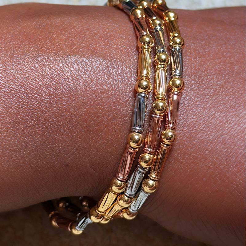 Thumbnail of Tri-Tone Luxe Bead Bracelet Set image