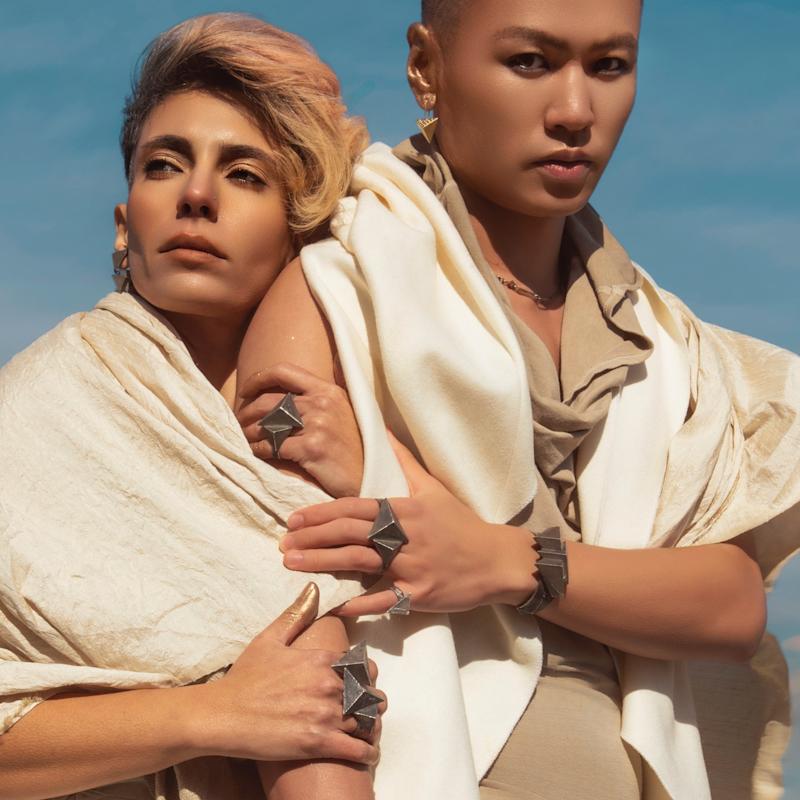 Triangle Multi Finger Ring, Large, Ancient Future Collection