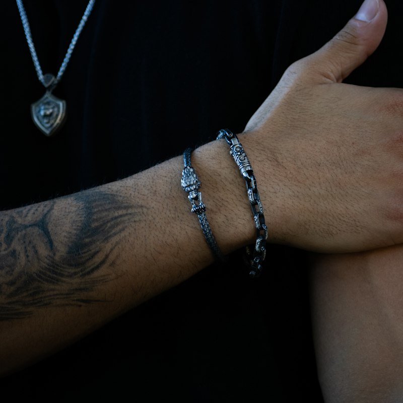 Thumbnail of Tribal Force Men’s Sterling Silver Bracelet - Silver image