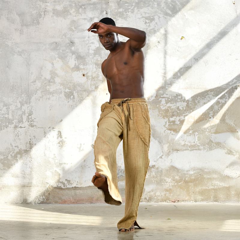 Thumbnail of Tribe Pants Men Boho Cotton Summer Pants In Desert Sand image