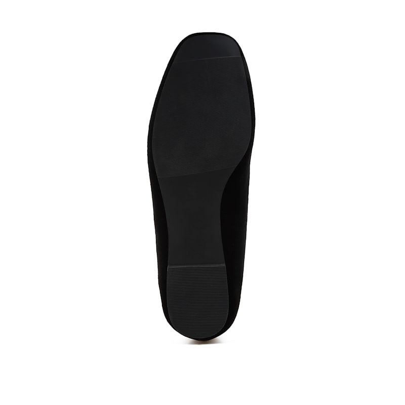 Thumbnail of Tromso Iconic Tassel Detail Velvet Loafers In Black By Rag & Co image