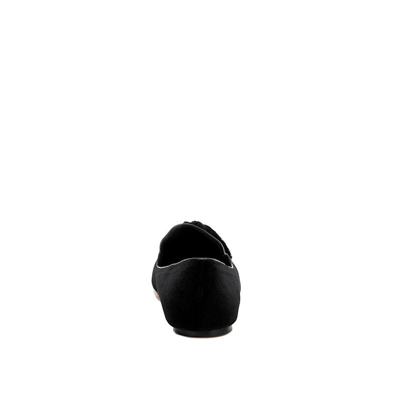 Thumbnail of Tromso Iconic Tassel Detail Velvet Loafers In Black By Rag & Co image