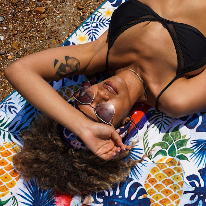 Tropical Oasis Beach Towel | SUKI WANG LONDON | Wolf & Badger