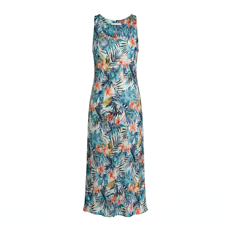 Thumbnail of Silk Midi Slip Dress - Tropicana image