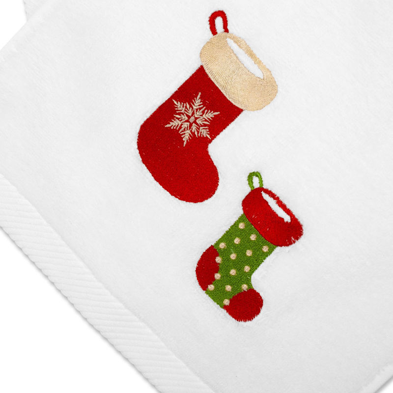 Thumbnail of Christmas Stockings Embroidery Face Towel image