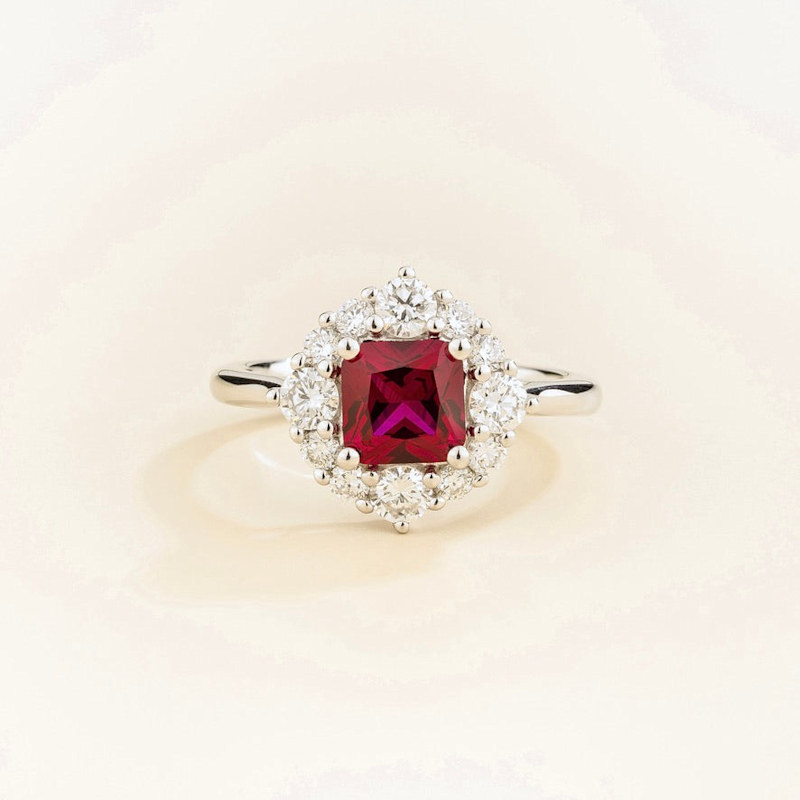 Thumbnail of Tuli White Gold Ring In Ruby & Diamond image