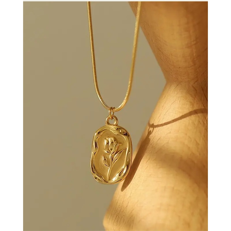 Thumbnail of Tulip Medallion Necklace In Gilded Bloom image