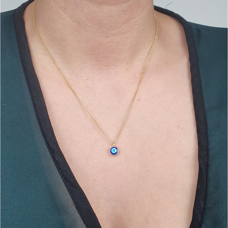 Thumbnail of Turkish Evil Eye Gold Plated Pendant Charm Necklace image