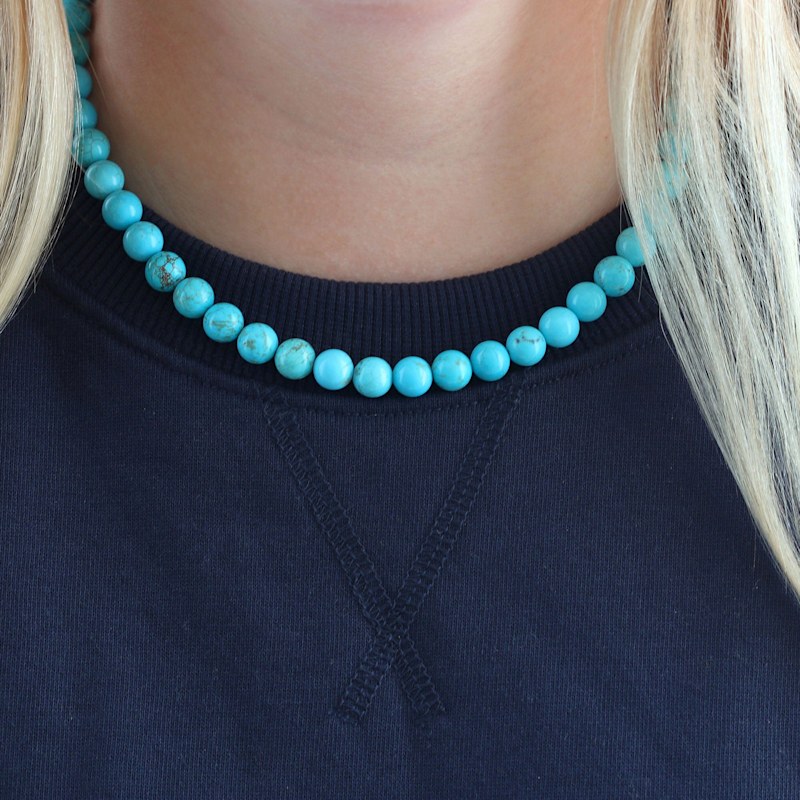 Thumbnail of Turquoise Baller Gemstone Beaded Necklace image