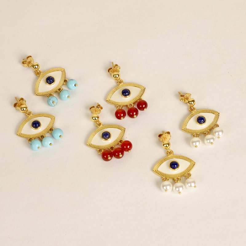 Thumbnail of Turquoise Evil Eye  Earrings image