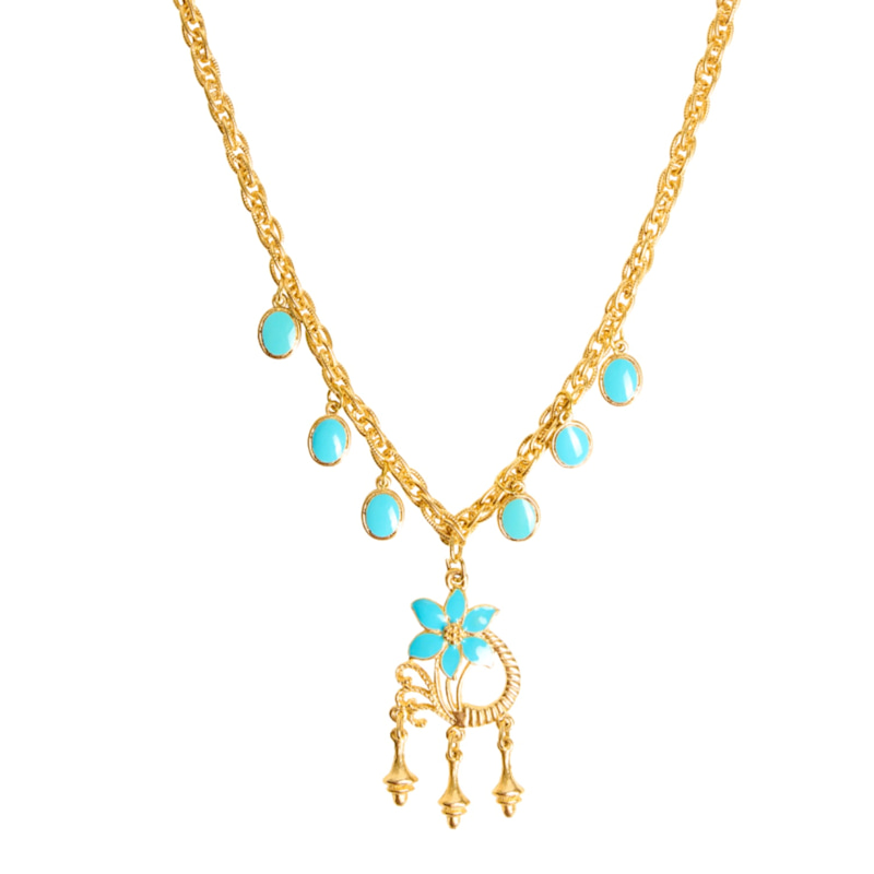Thumbnail of Turquoise Flower Necklace image