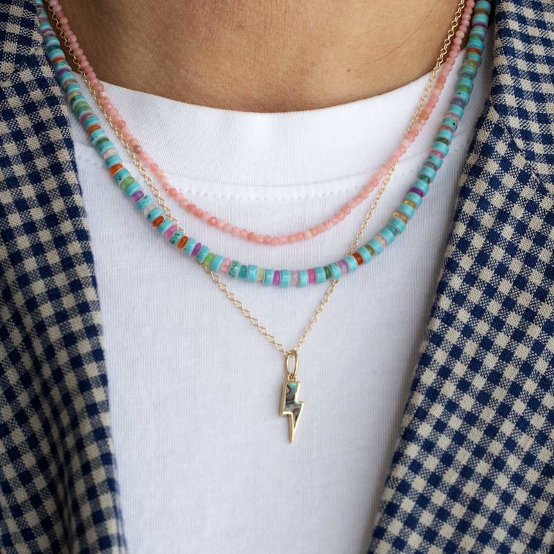 Thumbnail of Turquoise & Multicolor Opal Necklace - Silver image