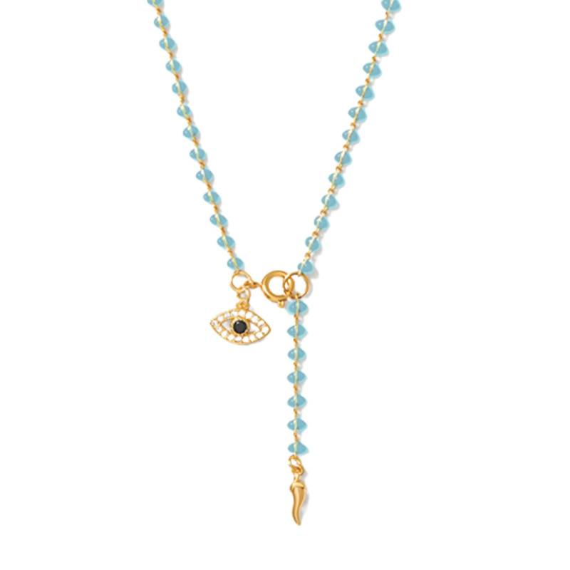 Thumbnail of Turquoise Protection Evil Eye Bead Lariat image