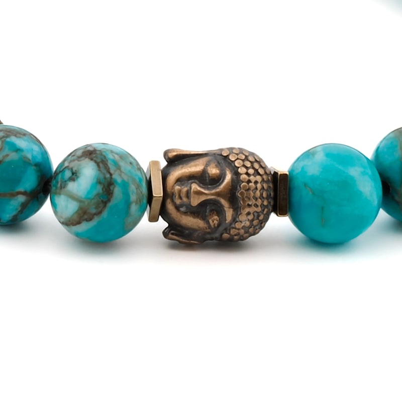 Thumbnail of Turquoise Stone & Buddha Bead Hope Bracelet - Turquoise image