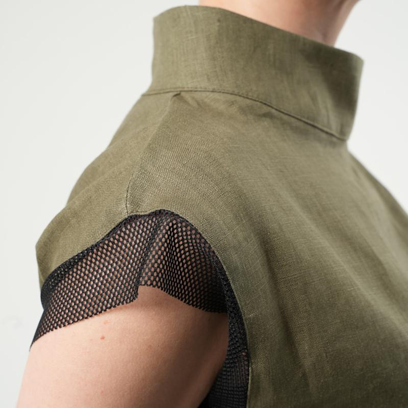 Thumbnail of Turtleneck Linen Top In Khaki image