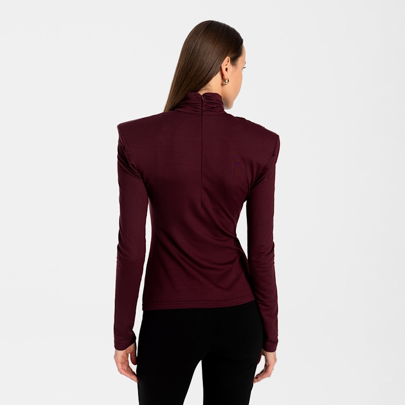 Thumbnail of Turtleneck With Draping Varo Maroon image