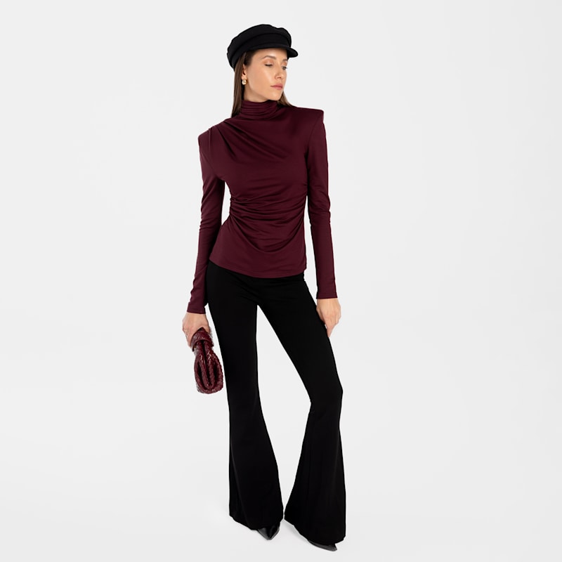 Thumbnail of Turtleneck With Draping Varo Maroon image