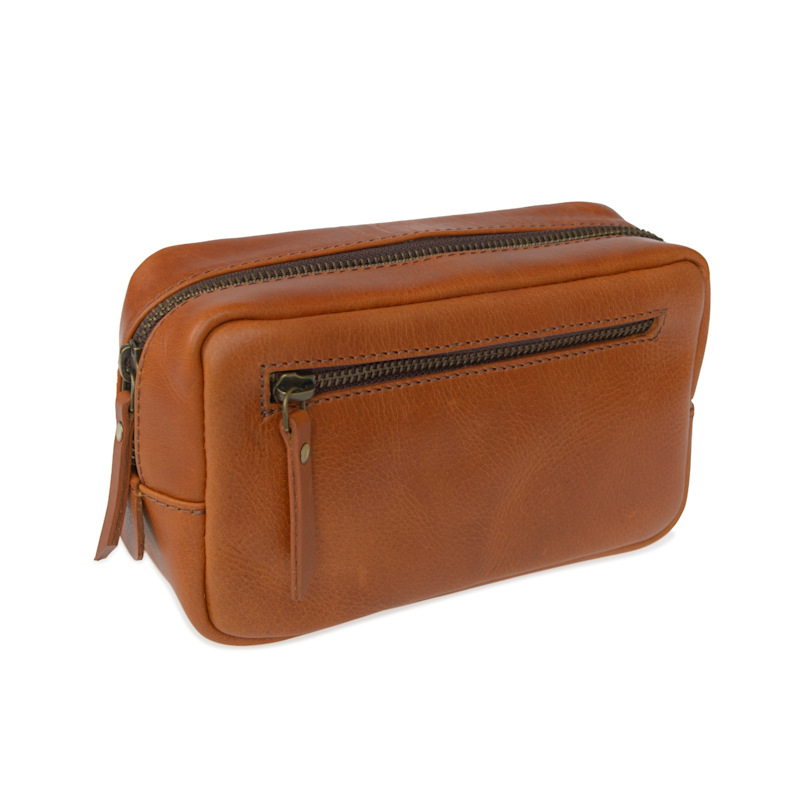 Thumbnail of Travel Tan Leather Wash Bag image