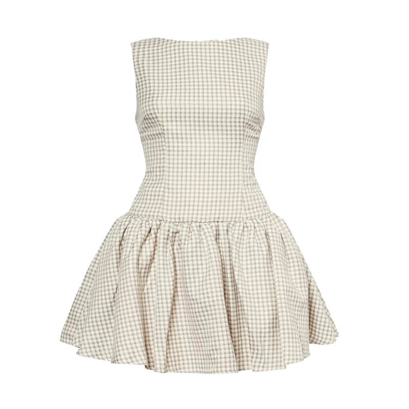 slim fit dress slacks Gingham Mini Sweater Dress main image 0