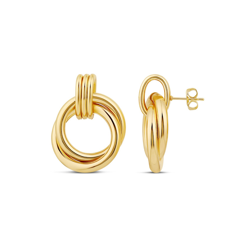 Thumbnail of Twisted Round Drop Earrings - Gold image