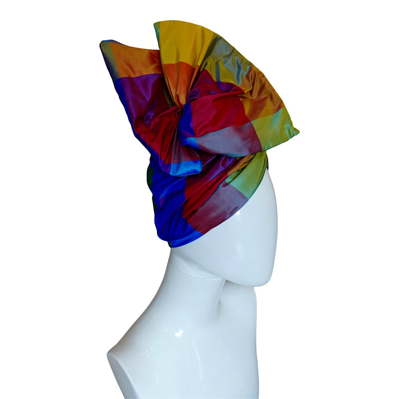 Thumbnail of Twisturban Turban Silk Taffeta Bright Color Block image