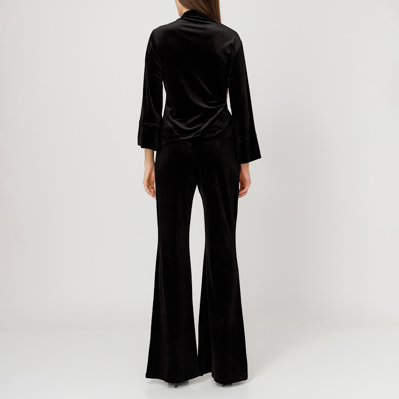 Thumbnail of Two-Piece Black Draped Velvet Suit image