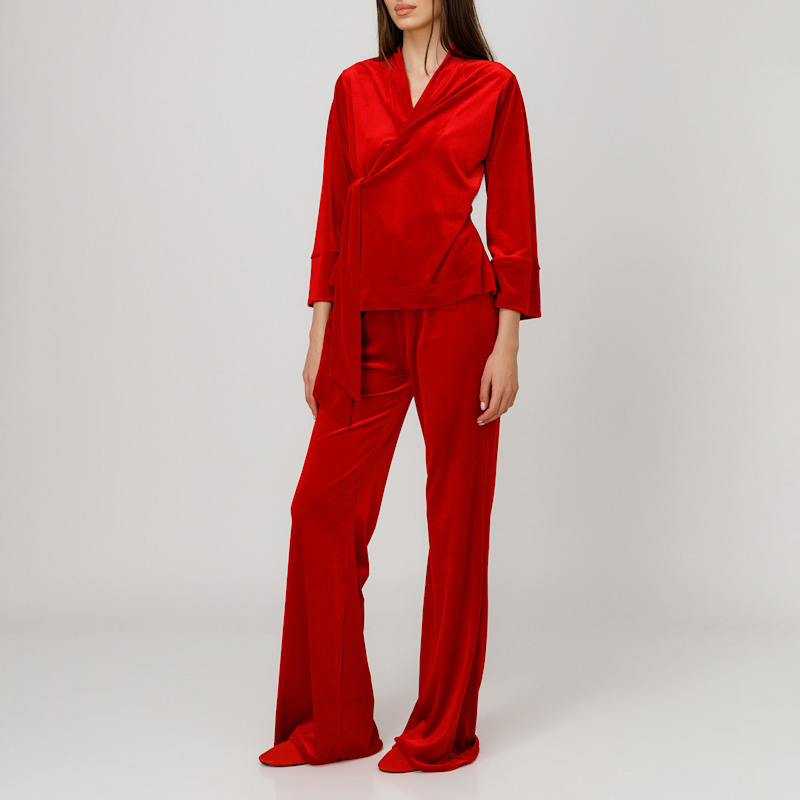 Thumbnail of Two-Piece Draped Velvet Suit image